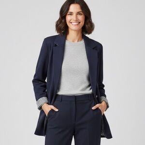 Tart‎ navy 3/4 sleeves semi formal blazer L Navy